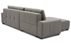 Canapé d'angle convertible Chybel tissu gris taupe