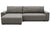 Canapé d'angle convertible en tissu gris taupe avec rangement