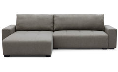 Canapé d'angle convertible Chybel tissu gris taupe