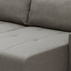 Canapé d'angle convertible Chybel tissu gris taupe