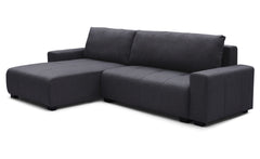 Canapé d'angle convertible Chybel tissu noir
