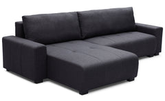 Canapé d'angle convertible Chybel tissu noir