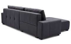 Canapé d'angle convertible Chybel tissu noir