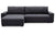 Canapé d'angle convertible en tissu noir