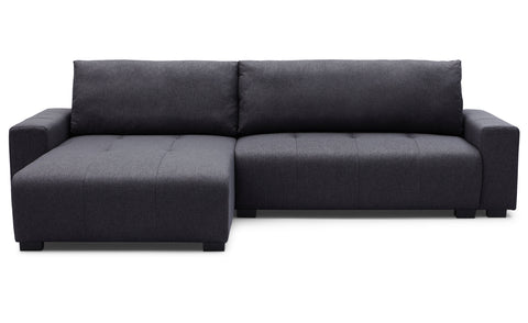 Canapé d'angle convertible Chybel tissu noir