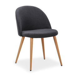 Lot de 4 tabourets Aliaxa tissu gris foncé