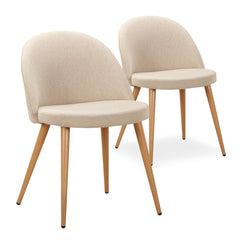Lot de 2 fauteuils Aliaxa tissu beige