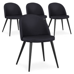 Lot de chaises Aliaxa simili noir (4 pièces)