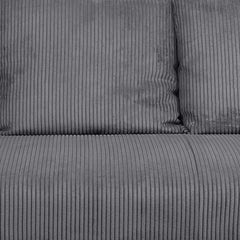 Canapé trois places Cerlabo en velours côtelé gris foncé