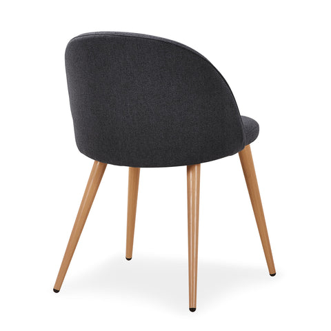 Lot de 6 chaises Aliaxa style scandinave en tissu gris foncé