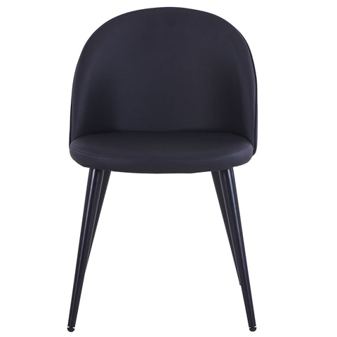 Lot de 6 poufs Aliaxa simili noir pieds noir