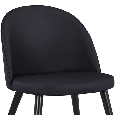Lot de 6 poufs Aliaxa simili noir pieds noir