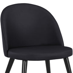 Lot de 6 poufs Aliaxa simili noir pieds noir