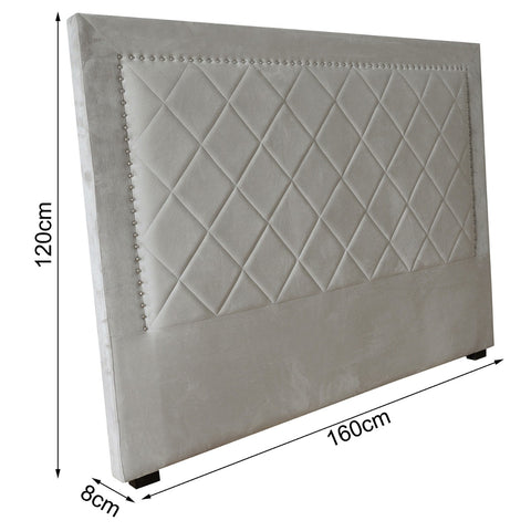 Tête de lit en velours taupe 160 cm Amoli