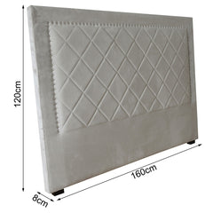 Tête de lit en velours taupe 160 cm Amoli