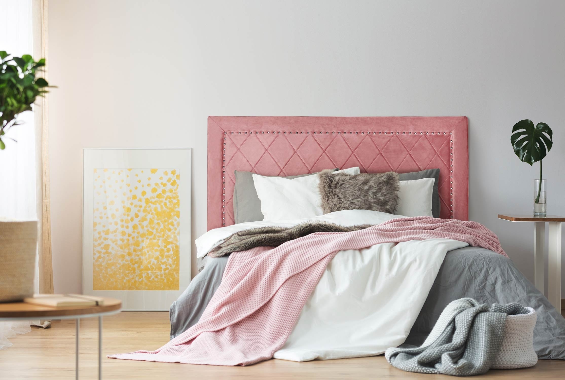 Tête de lit Meghan 160cm Velours Rose