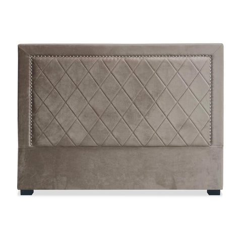 Tête de lit en velours taupe 160 cm Amoli