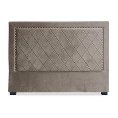 Tête de lit en velours taupe 160 cm Amoli