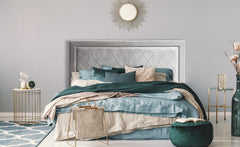 Tête de lit Amoli 180 cm velours argent
