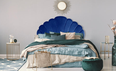 Tête de lit 140 cm Avia velours bleu