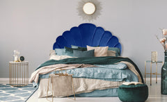 Tête de lit 140 cm Avia velours bleu