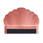 Tête de lit en velours rose 140 cm matelassée