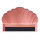 Tête de lit 160 cm en velours rose coquillage