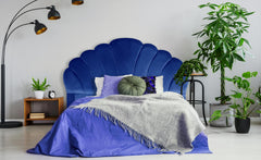 Tête de lit en velours bleu Avia 180 cm