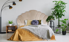 Tête de lit en velours Avia 180 cm taupe
