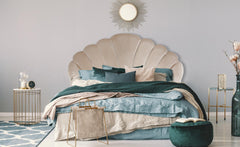 Tête de lit en velours Avia 180 cm taupe