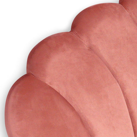 Tête de lit 160 cm en velours rose coquillage