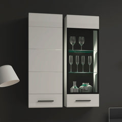 Meuble à étagères avec porte Biancom L38xH110cm Blanc brillant