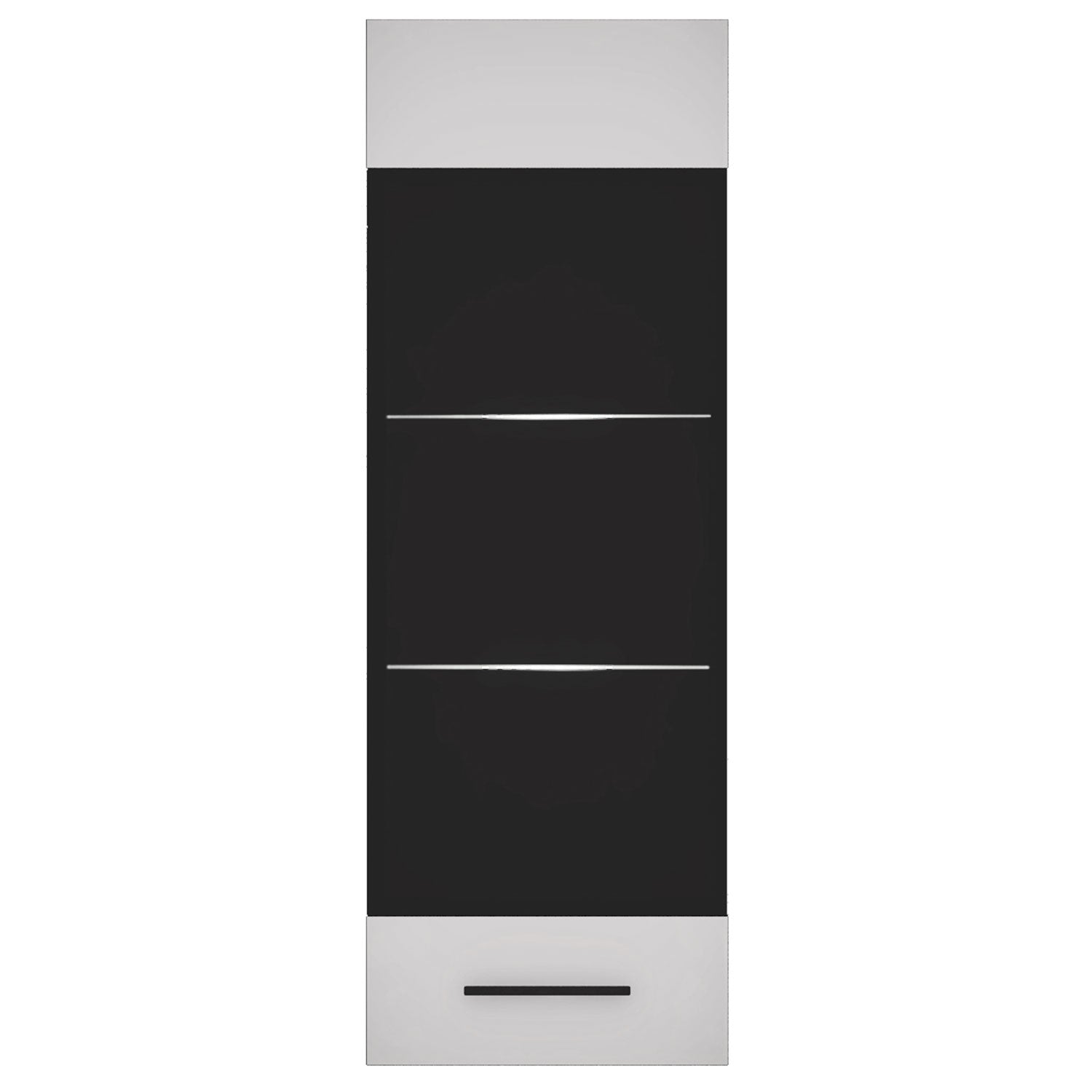 Meuble à étagères avec porte vitrée Biancom L38xH110cm Blanc brillant