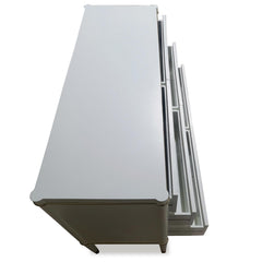 Meuble TV Bais 4 tiroirs beige clair et or