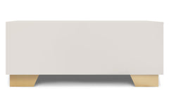 Meuble TV moderne 4 tiroirs Nestor Taupe clair et Or