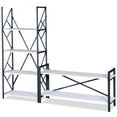 Meuble TV style industriel Marcadet 120cm Blanc