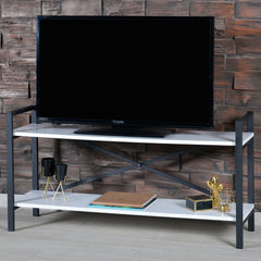 Meuble TV style industriel Marcadet 120cm Blanc