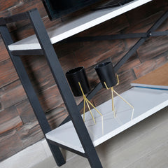 Meuble TV style industriel Marcadet 120cm Blanc