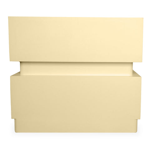 Table de chevet Cluedo avec 2 tiroirs arrondis L45 cm beige