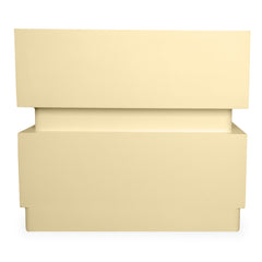 Table de chevet Cluedo avec 2 tiroirs arrondis L45 cm beige