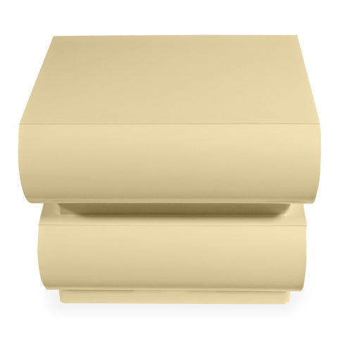 Table de chevet Cluedo avec 2 tiroirs arrondis L45 cm beige