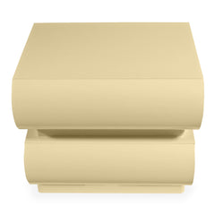 Table de chevet Cluedo avec 2 tiroirs arrondis L45 cm beige