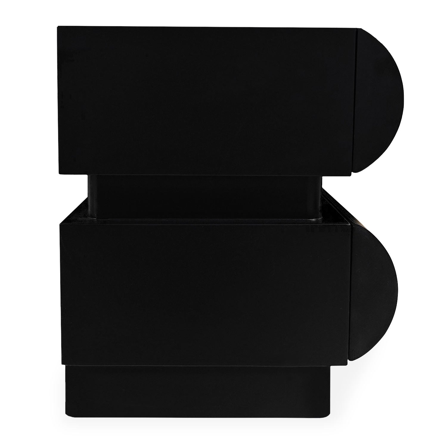 Table de chevet avec 2 tiroirs arrondis L45cm Mezade Noir