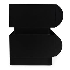 Table de chevet avec 2 tiroirs arrondis L45cm Mezade Noir