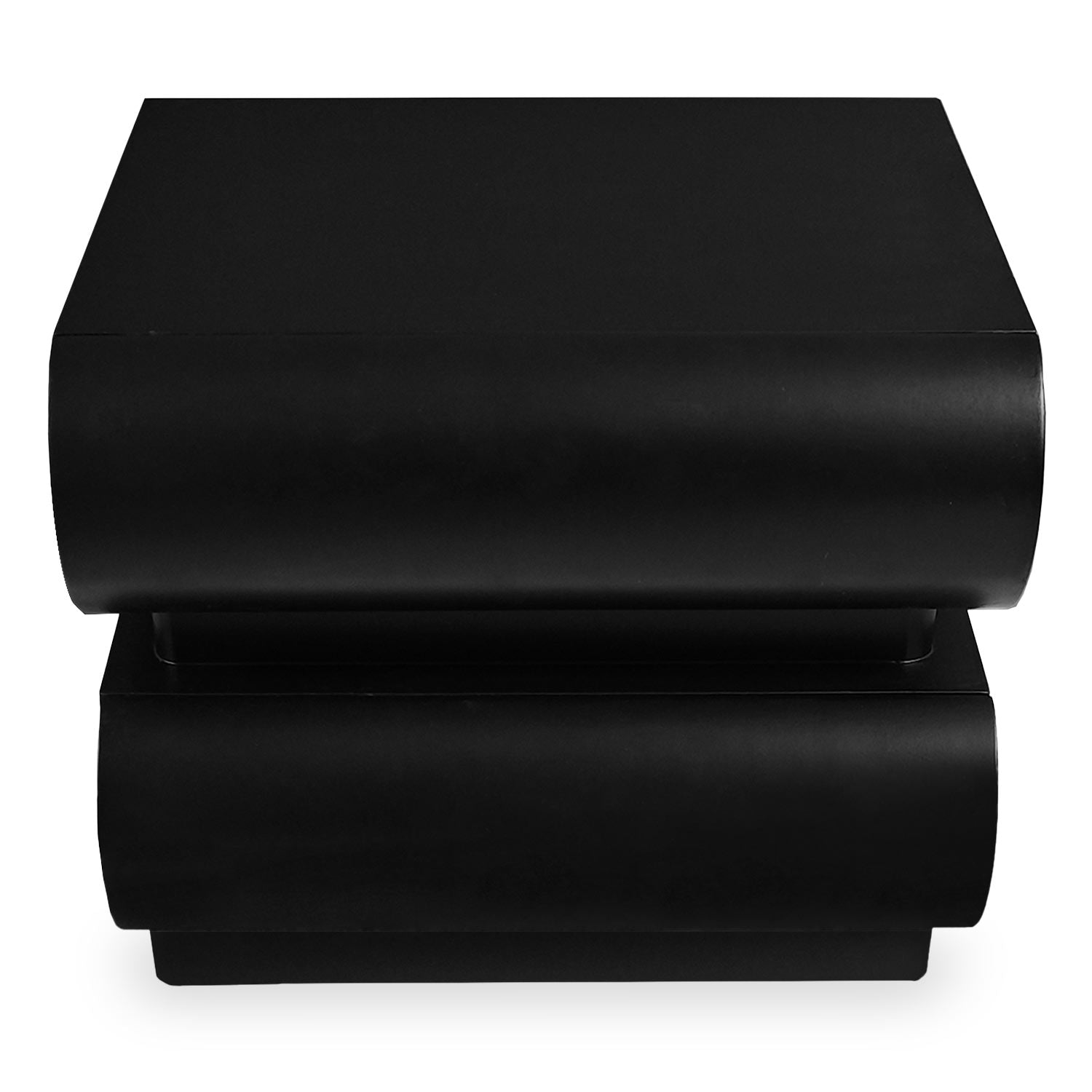 Table de chevet avec 2 tiroirs arrondis L45cm Mezade Noir