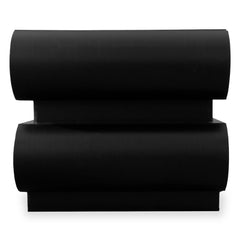 Table de chevet avec 2 tiroirs arrondis L45cm Mezade Noir