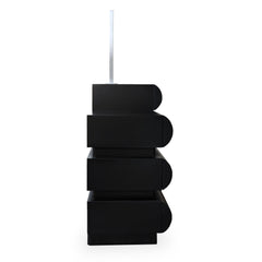 Coiffeuse avec 5 tiroirs arrondis et miroir design L102cm Mezade Noir