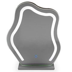 Coiffeuse avec 5 tiroirs arrondis et miroir design L102cm Mezade Noir