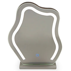 Coiffeuse avec 5 tiroirs arrondis et miroir design L102cm Mezade Noir