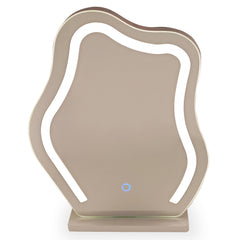 Coiffeuse avec 5 tiroirs arrondis et miroir design L102cm Mezade Noir